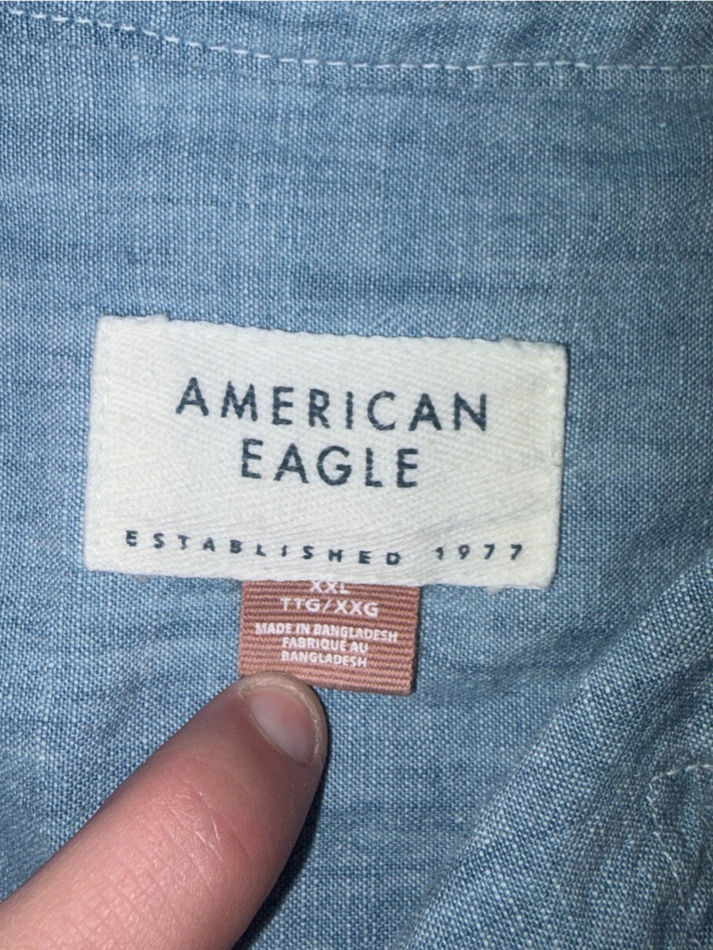 American Eagle Outfitters Light Blue Short Sleeve Button-Up Shirt - Picture 2 of 2